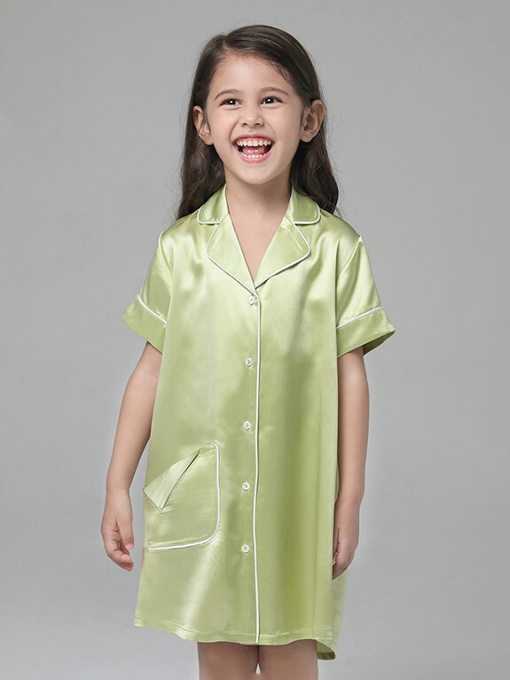 100% Pure Mulberry Silk Pajama Sets For Kids, Silk Nightgowns for