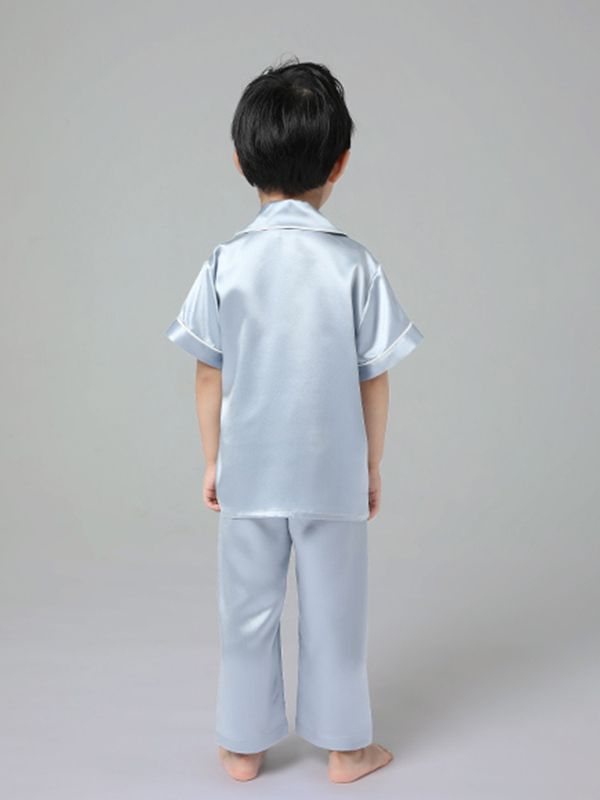 19 Momme Kids Silk Pajamas Set Boys and Girls Silk PJs [FS153