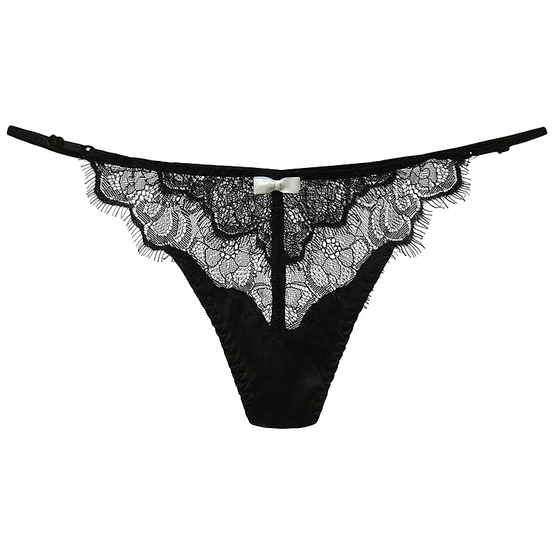 Silk G-string Briefs with Floral Lace Edge [FST26] - $36.99 ...