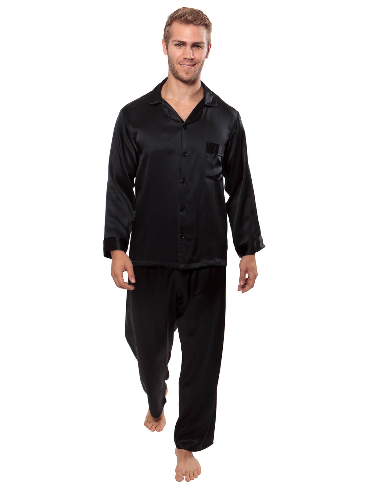 100% Pure Grade 6A Mulberry Silk Pajamas for Men