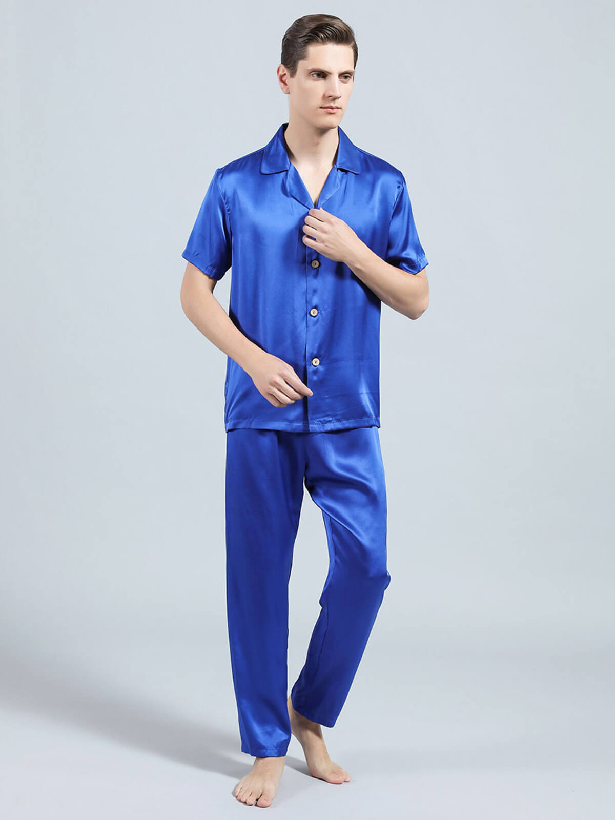 100% Pure Grade 6A Mulberry Silk Pajamas for Men