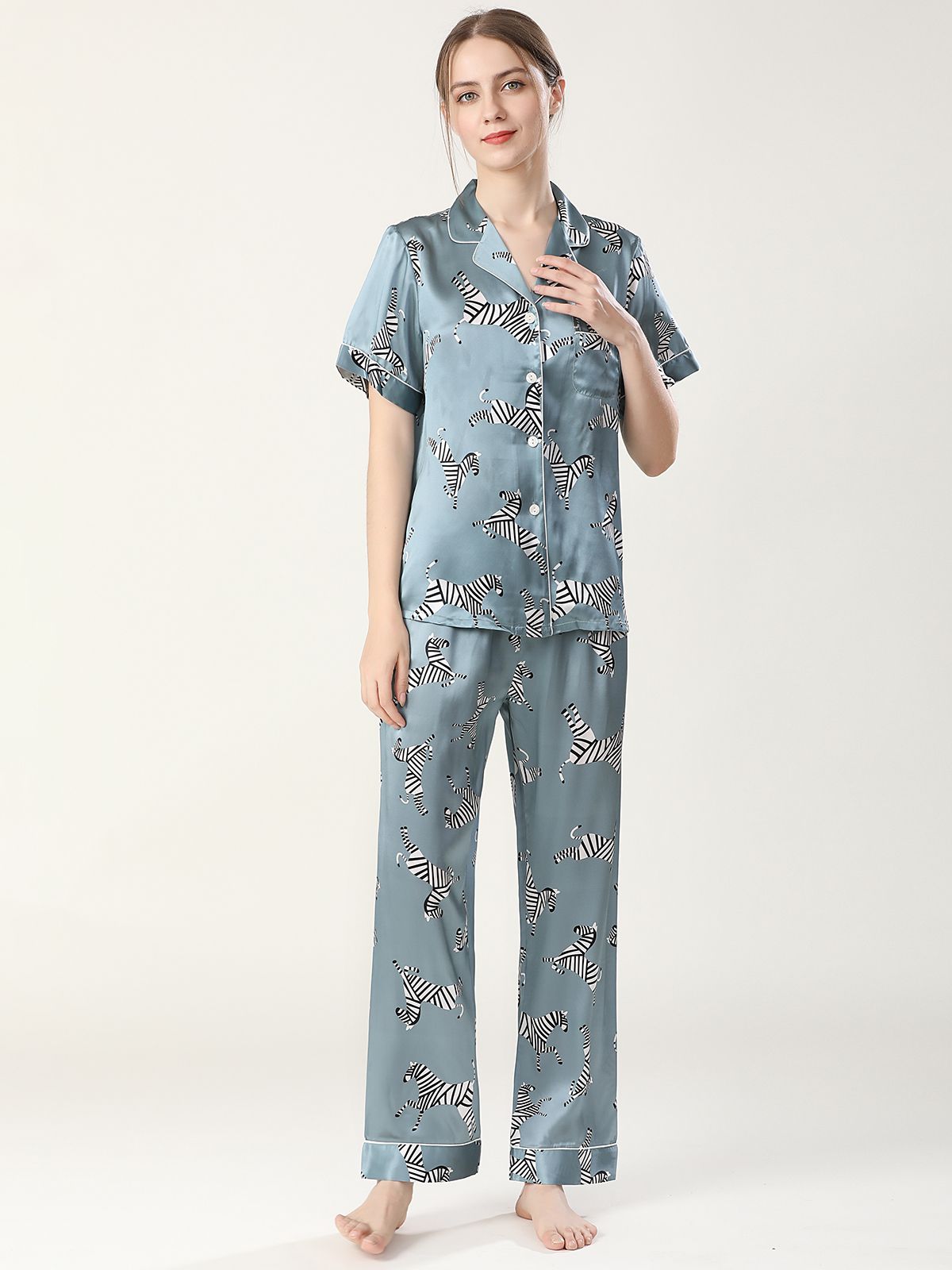 100% Pure Washable Affordable Mulberry Silk Pajama Sets for Women