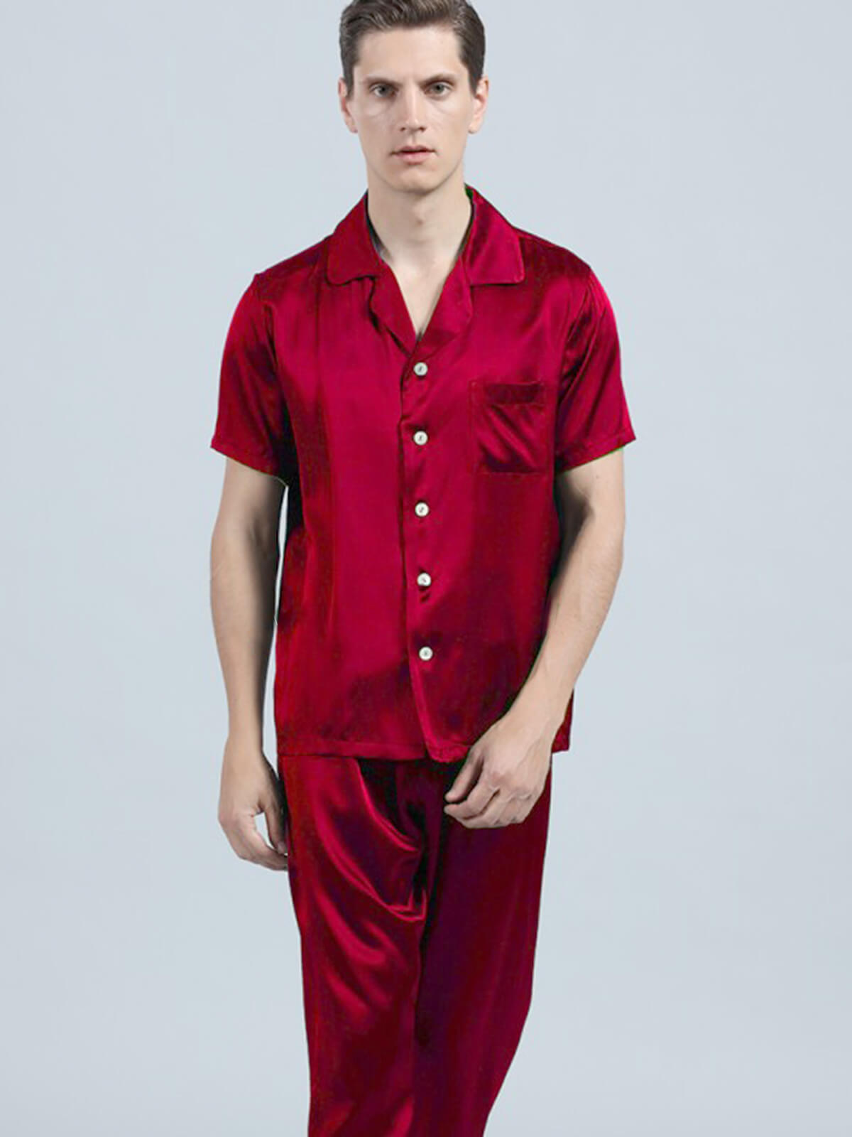 100% Pure Grade 6A Mulberry Silk Pajamas for Men