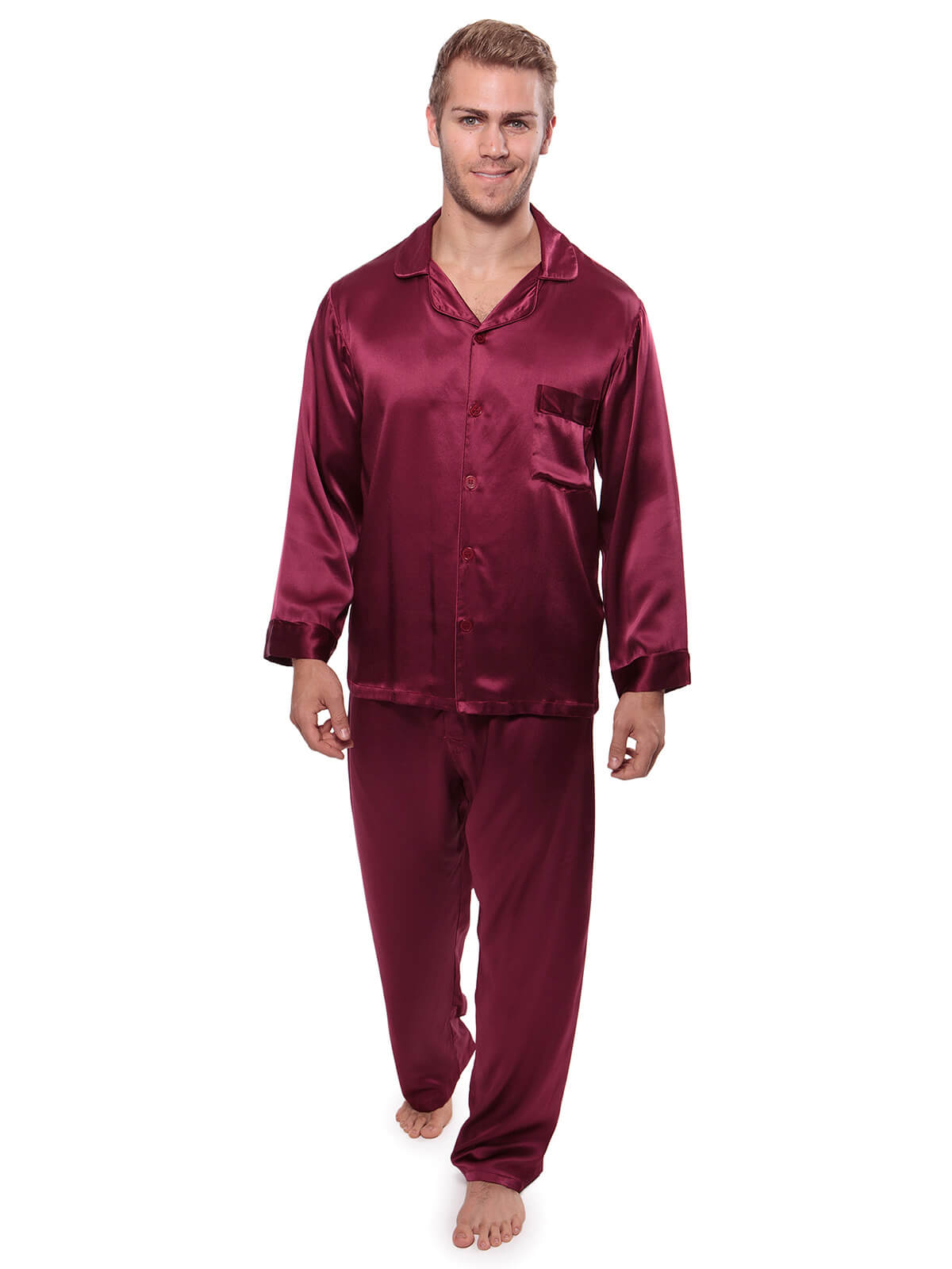 100% Pure Grade 6A Mulberry Silk Pajamas for Men