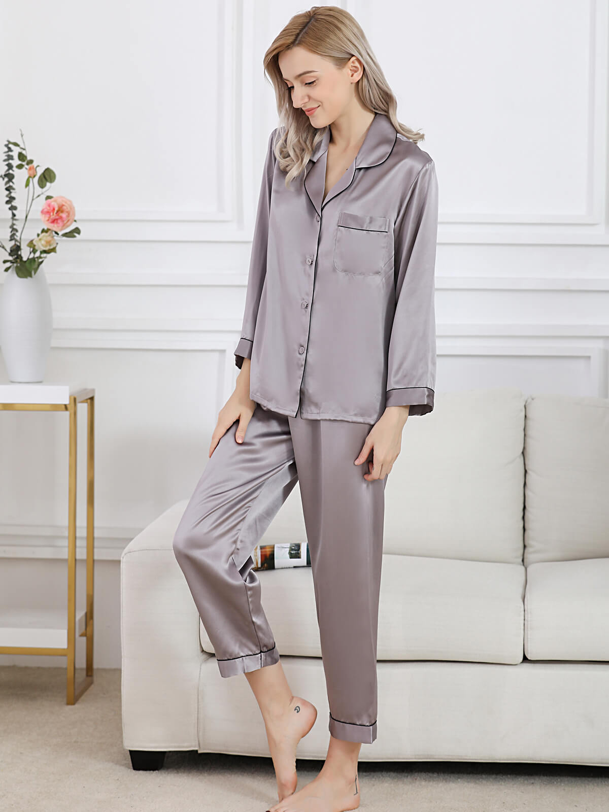 100% Pure Grade 6A Mulberry Silk Sleepwear for Women