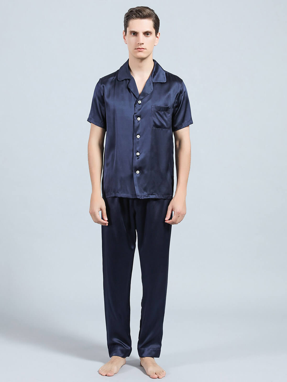 100% Pure Grade 6A Mulberry Silk Pajamas for Men