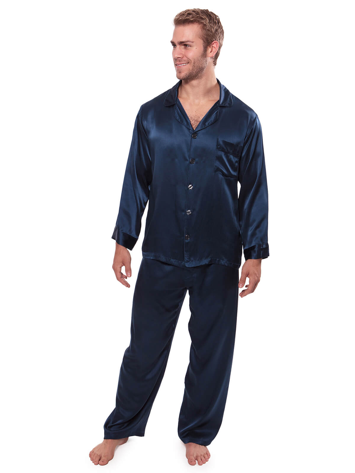 100% Pure Grade 6A Mulberry Silk Pajamas for Men