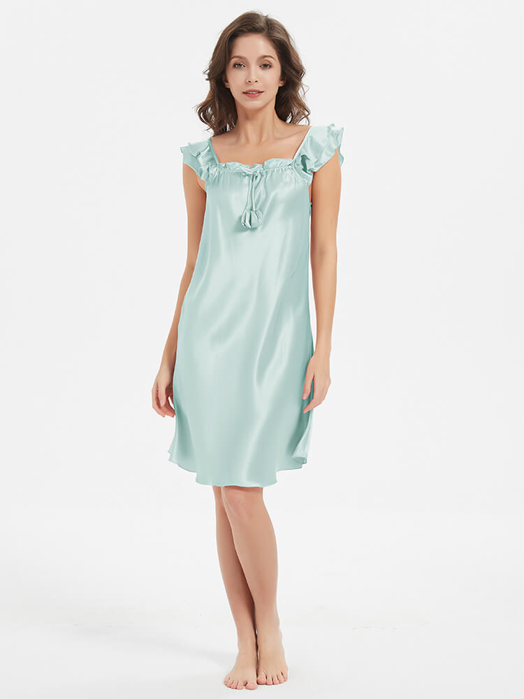 19 Momme V Neck Silk Lace Slip Chemise [FS133] - $149.00 : FreedomSilk ...