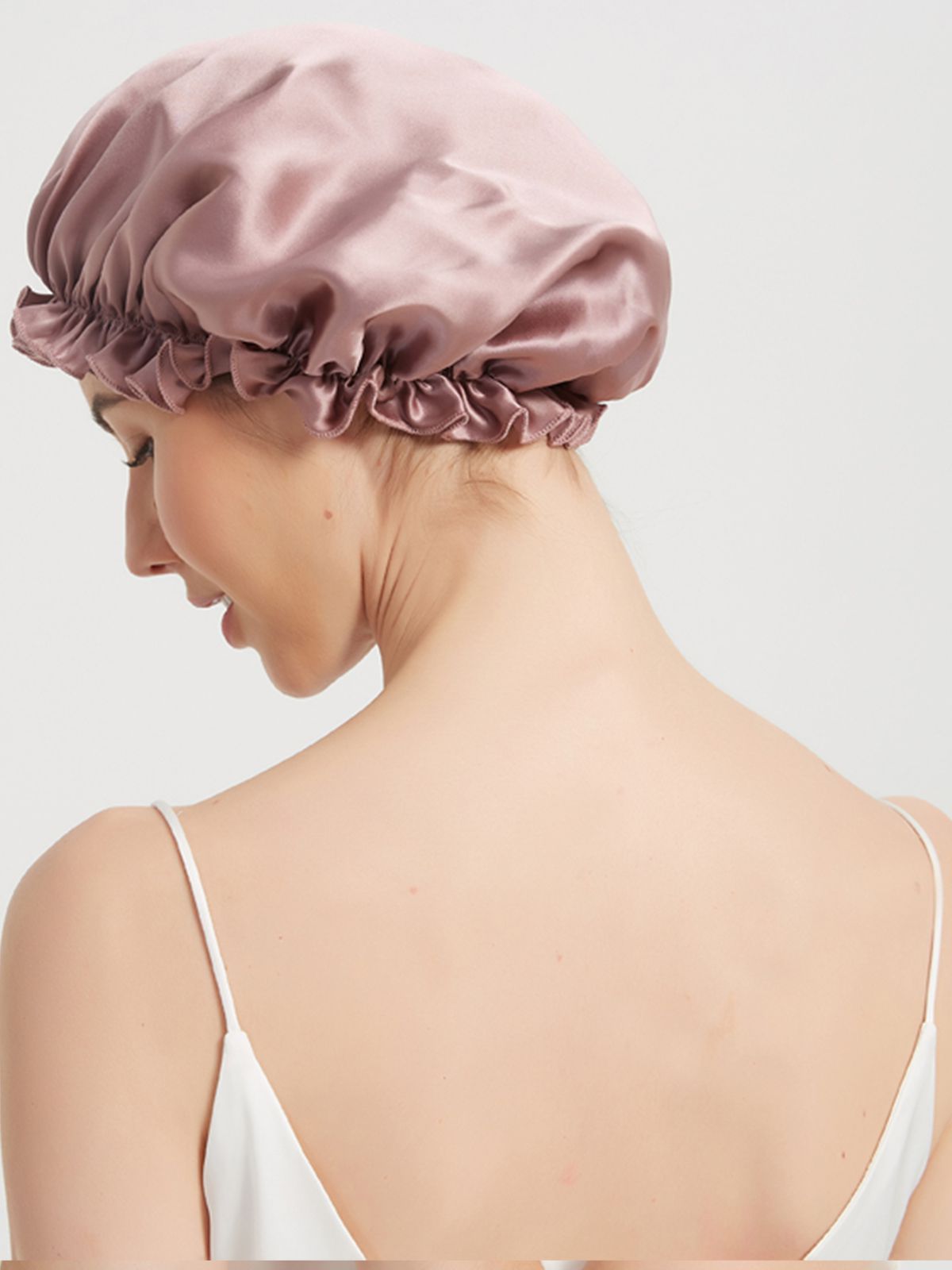 Flounced Pure Mulberry Silk Night Sleep Caps