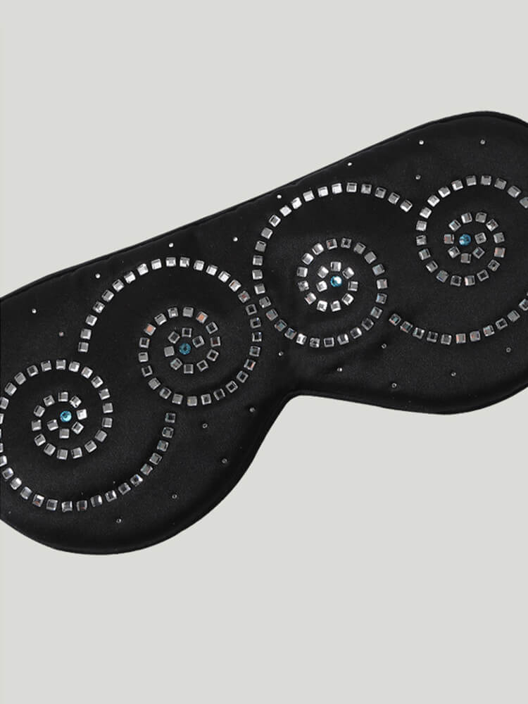 Queen Rhinestone Luxury 100% Silk Eye Mask