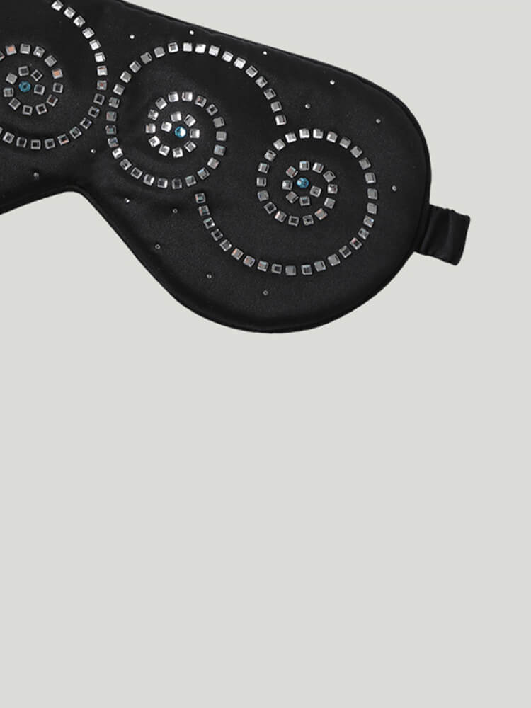 Queen Rhinestone Luxury 100% Silk Eye Mask