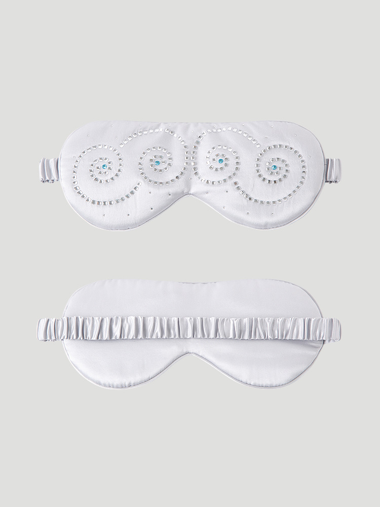 Queen Rhinestone Luxury 100% Silk Eye Mask
