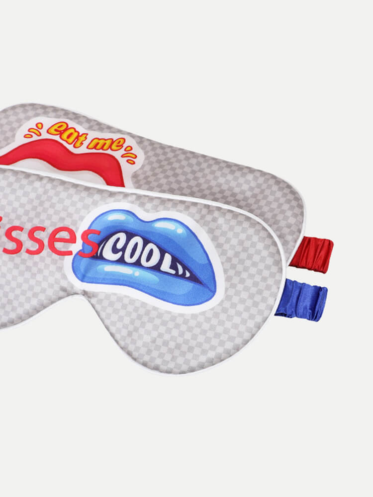 Fun Printed Silk Eye Mask For Couples