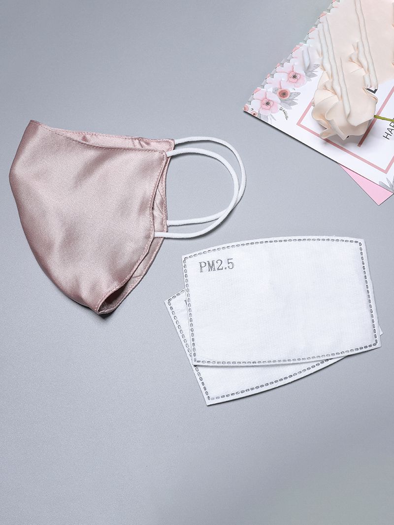 Pure Mulberry Silk Face Mask With PM2.5 Filter Pocket