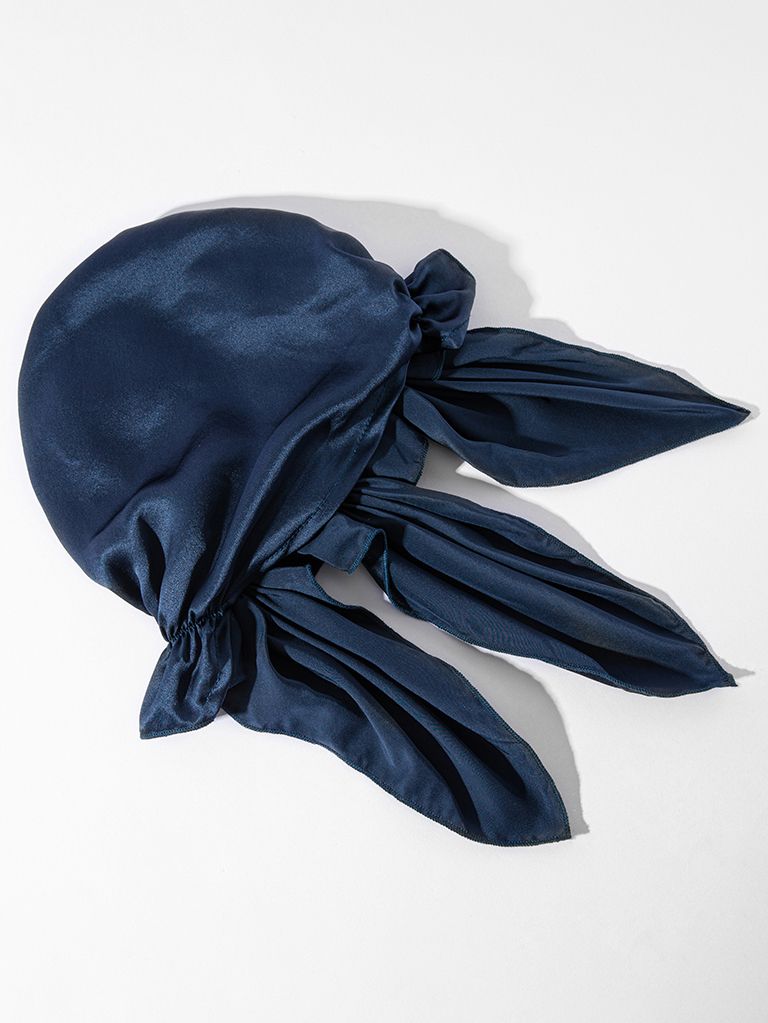 Charming Silk Night Sleep Hat With Ribbons