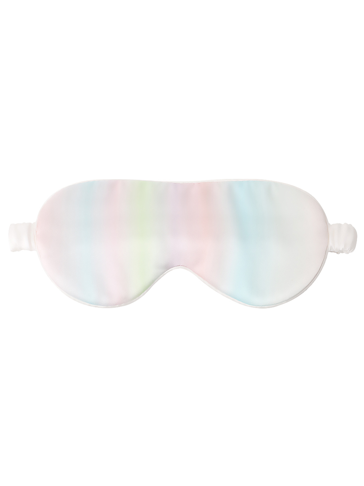 Ladies Cute Cat Print Fresh Color Silk Sleep Mask