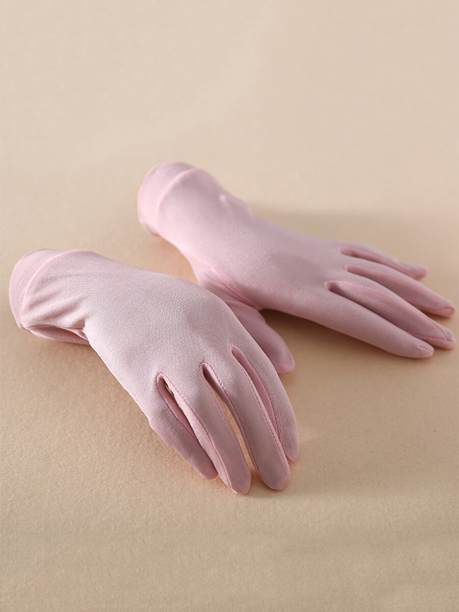 Women's Full-Finger Silk Gloves Soft Breathable UV Protection