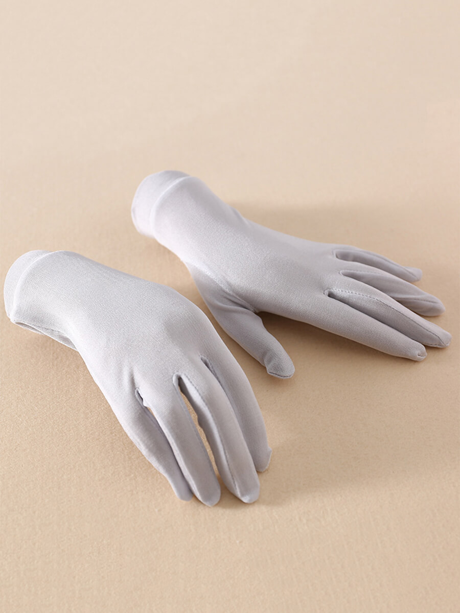 Women's Full-Finger Silk Gloves Soft Breathable UV Protection