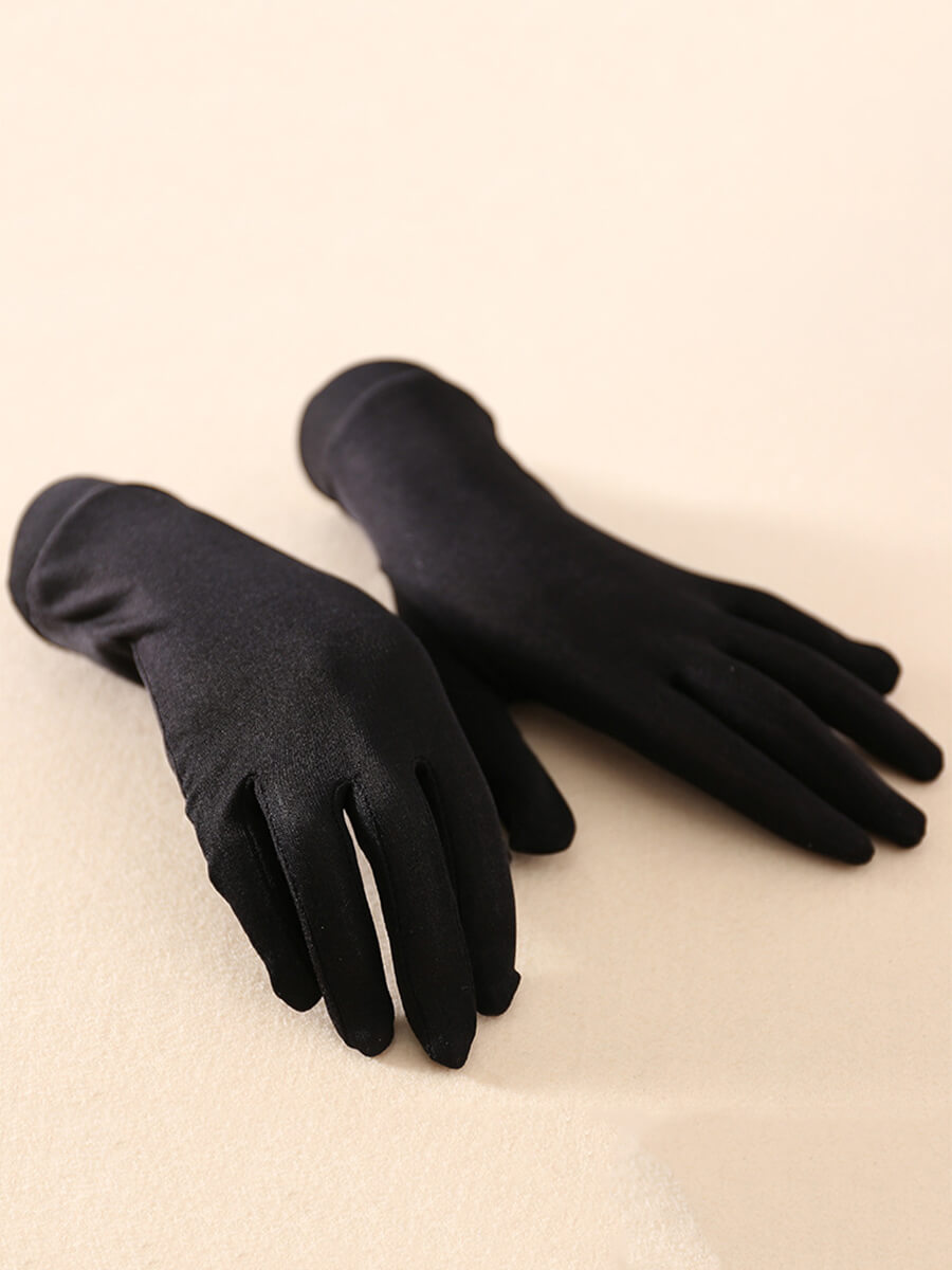 Women's Full-Finger Silk Gloves Soft Breathable UV Protection