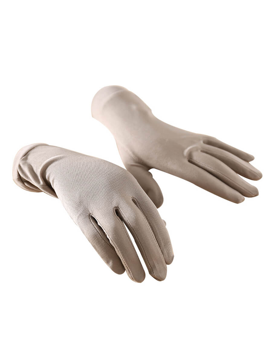 Women's Full-Finger Silk Gloves Soft Breathable UV Protection