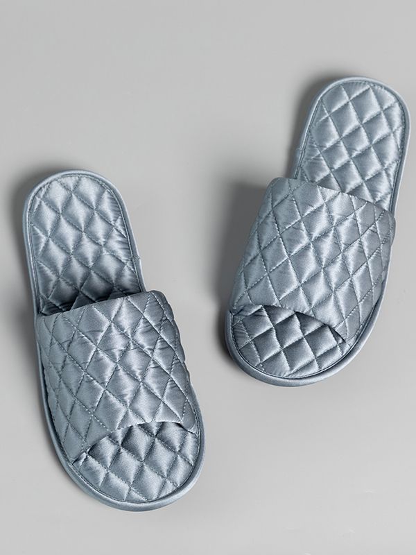 Soft Silk Filled Luxurious Silk Slide Slippers For Women