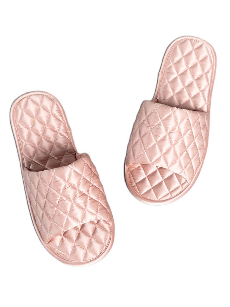 Womens Luxurious Silk Open Toe Slippers For All Seasons