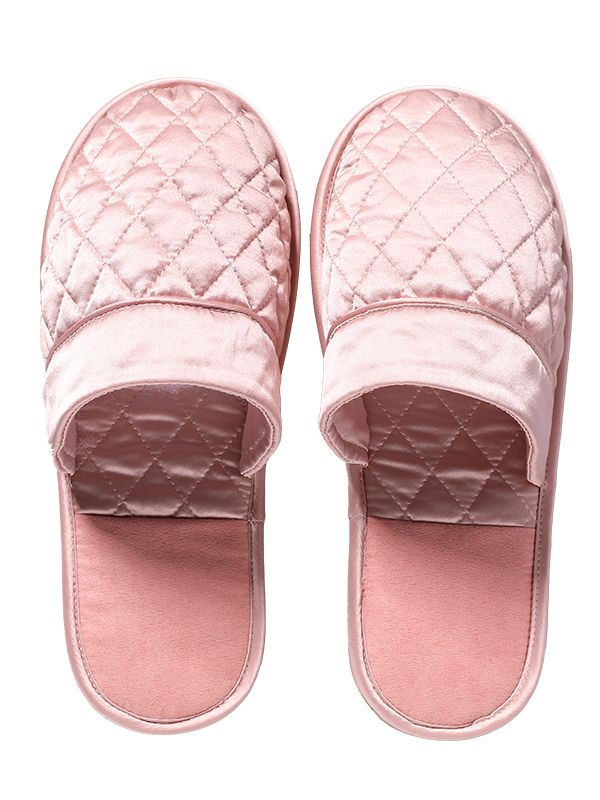 Ladies Luxurious Closed-toe Silk House Slippers For All Seasons