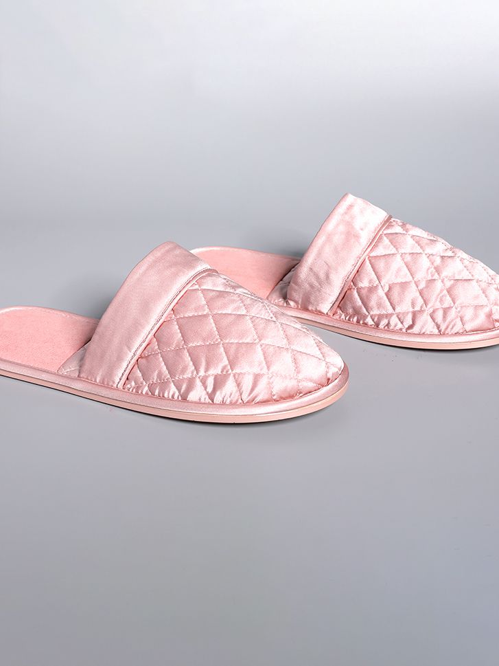 Ladies Luxurious Closed-toe Silk House Slippers For All Seasons