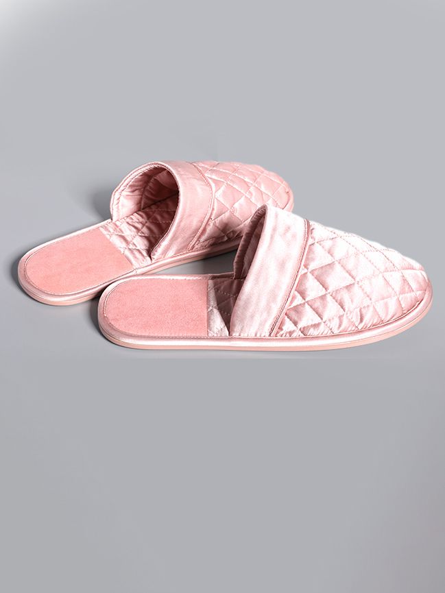 Ladies Luxurious Closed-toe Silk House Slippers For All Seasons
