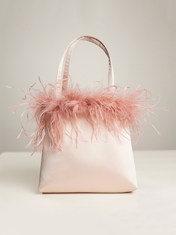 Silk Handbag with Feather