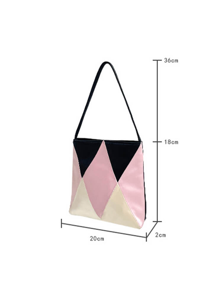 Silk Bag Small Color Block Silk Handbag