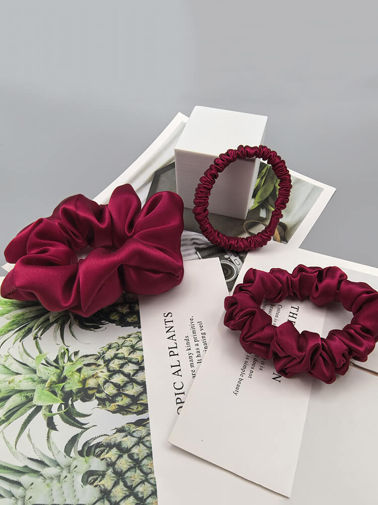 3Pcs Mulberry Silk Scrunchies