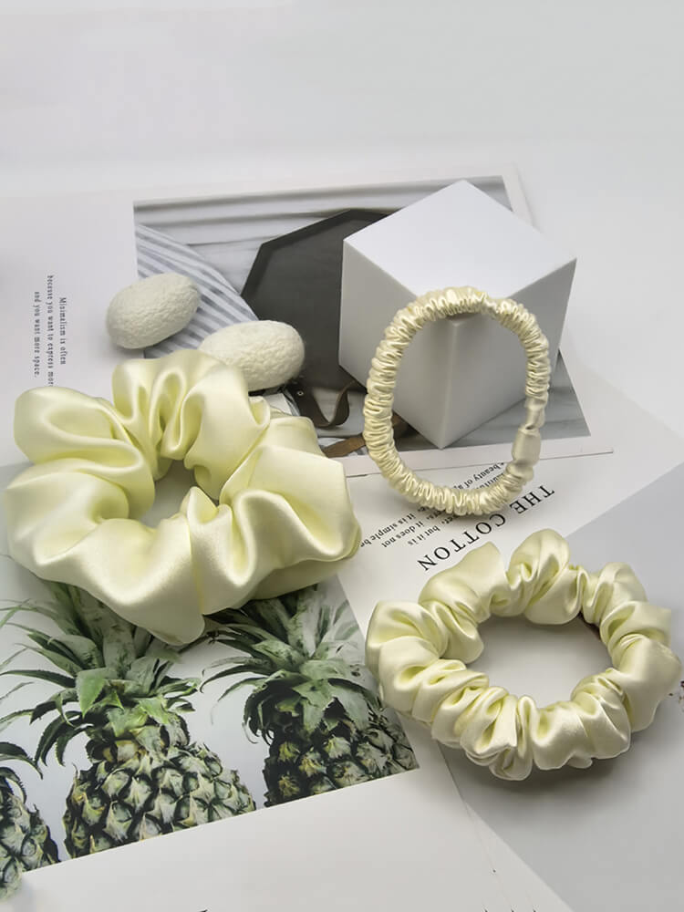 3Pcs Mulberry Silk Scrunchies