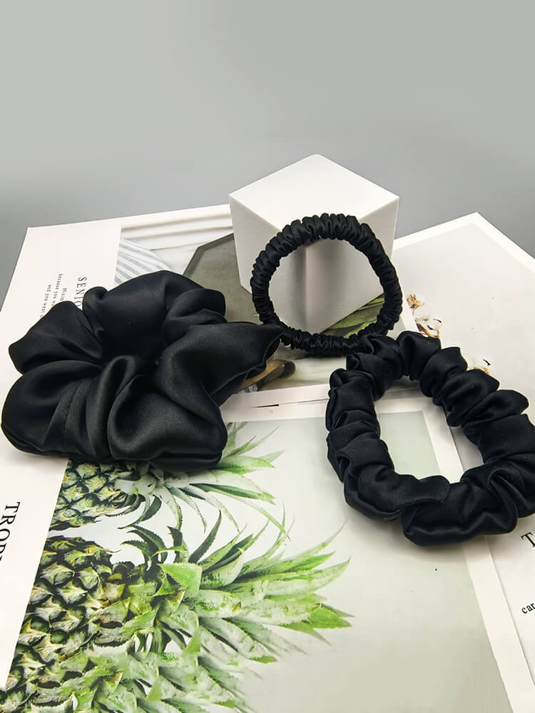 3Pcs Mulberry Silk Scrunchies