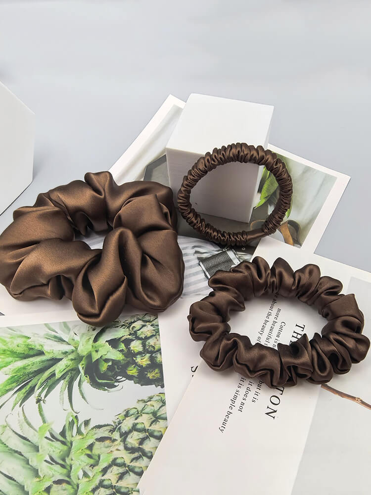 3Pcs Mulberry Silk Scrunchies