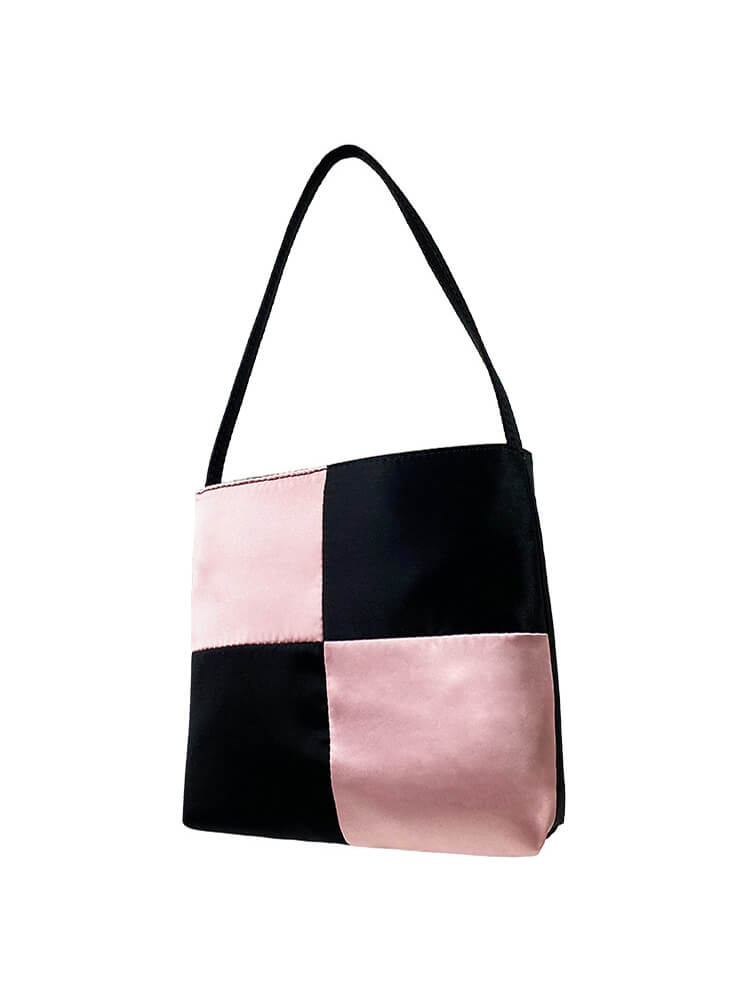 Silk Bag Small Color Block Silk Handbag