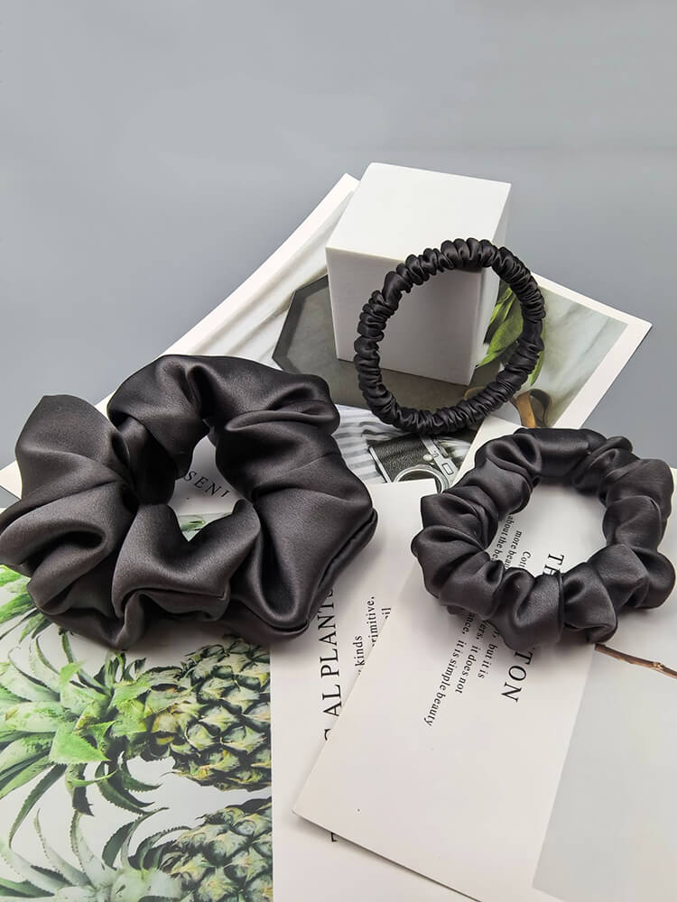 3Pcs Mulberry Silk Scrunchies