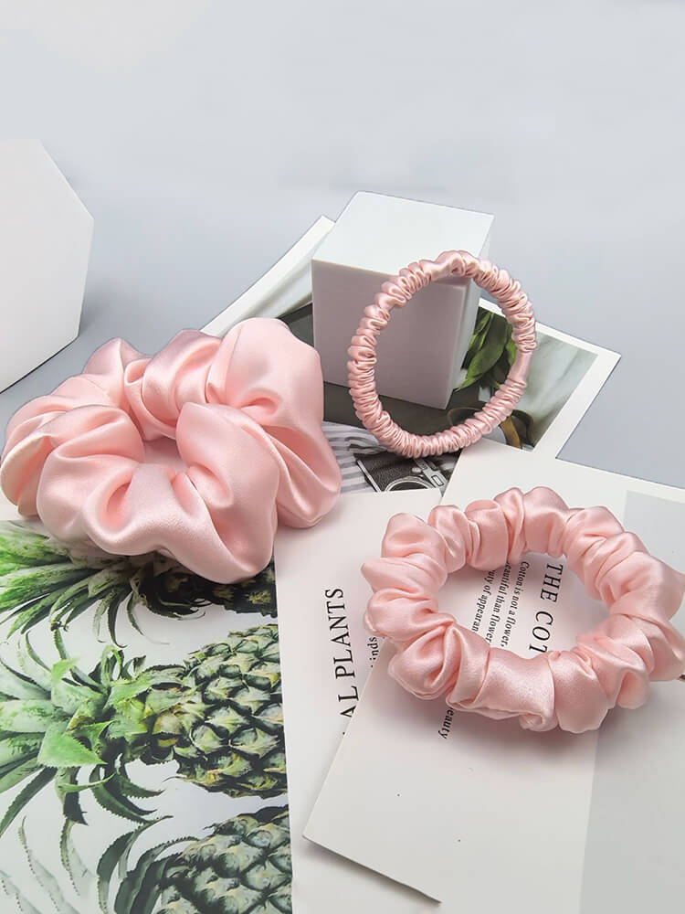 3Pcs Mulberry Silk Scrunchies