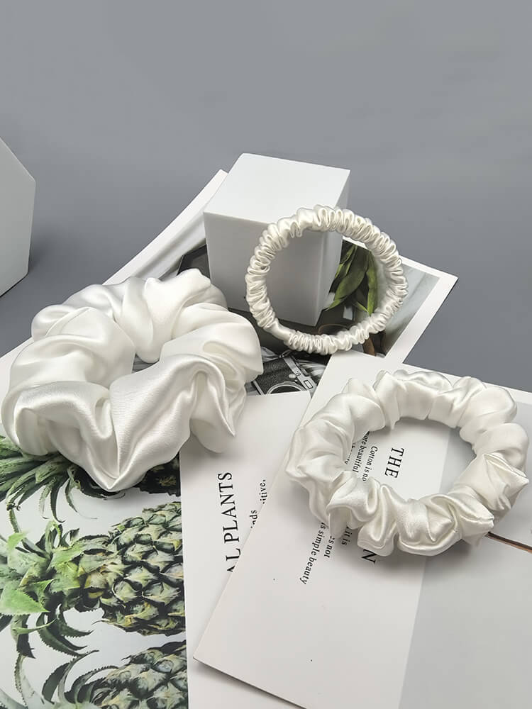 3Pcs Mulberry Silk Scrunchies