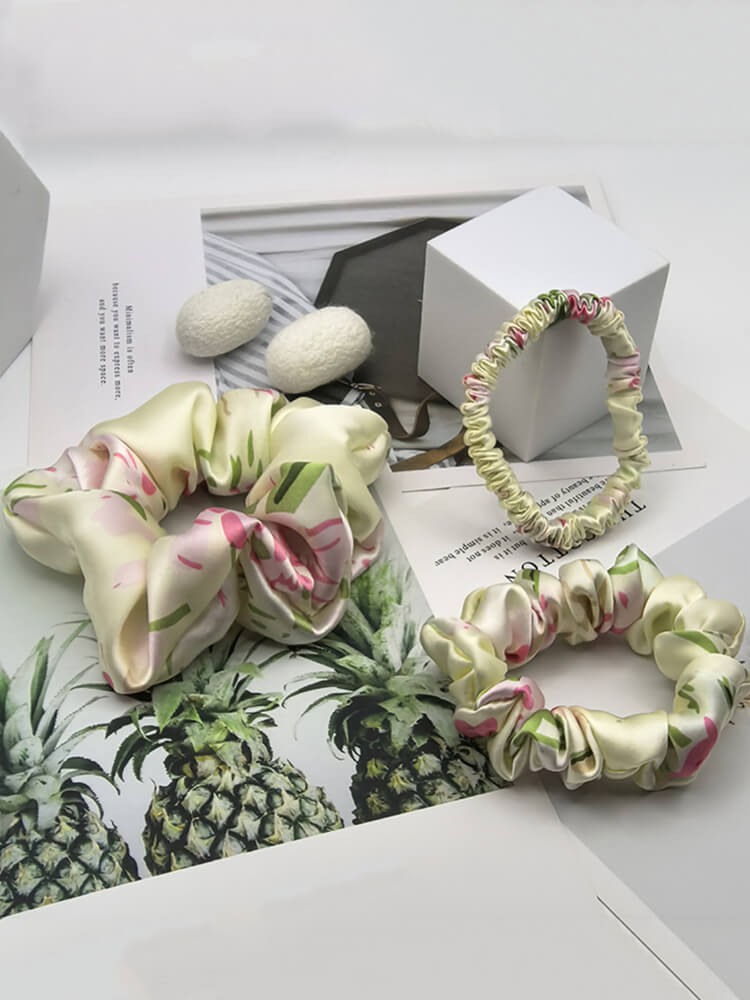 3Pcs Mulberry Silk Scrunchies
