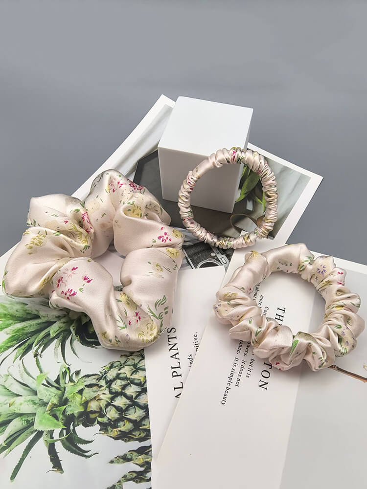 3Pcs Mulberry Silk Scrunchies