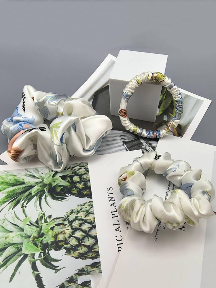 3Pcs Mulberry Silk Scrunchies