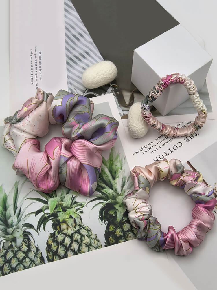 3Pcs Mulberry Silk Scrunchies