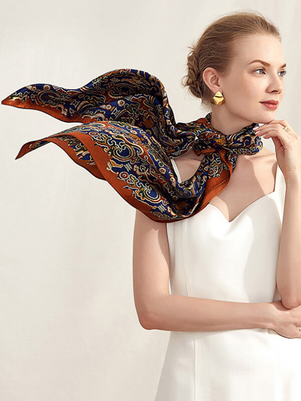 41"x41" Ladies Big Square Mulberry Silk Scarf Printed Silk Shawl