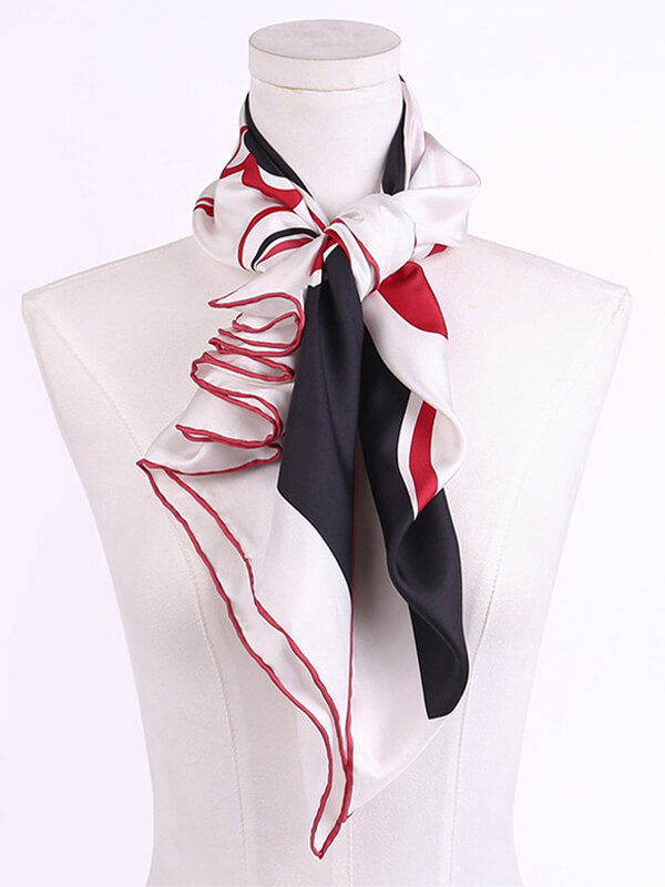 35"x35" Elegant Printed Mulberry Silk Square Scarf For Women