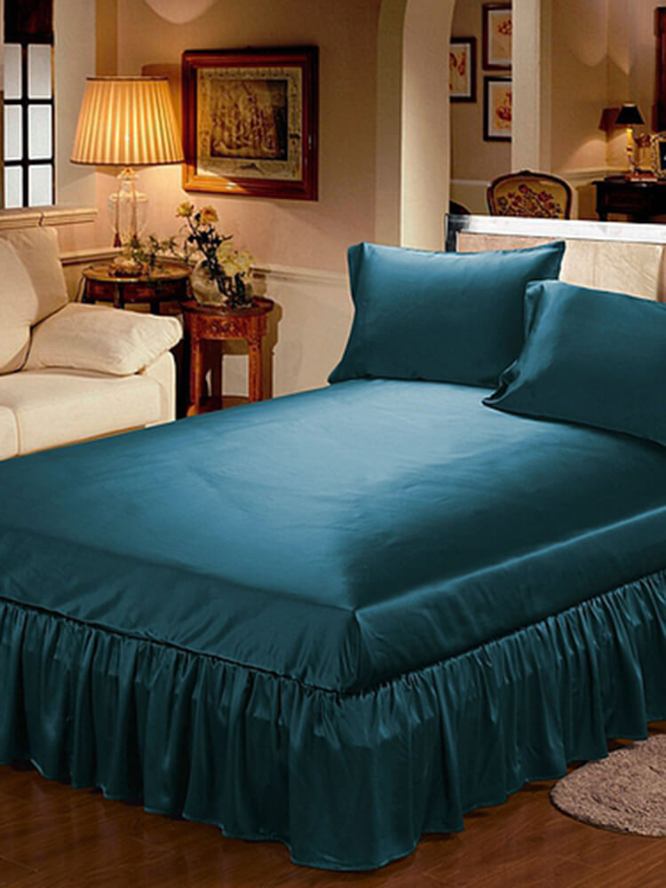 19 Momme Ruffled Silk Bed Skirt - Click Image to Close