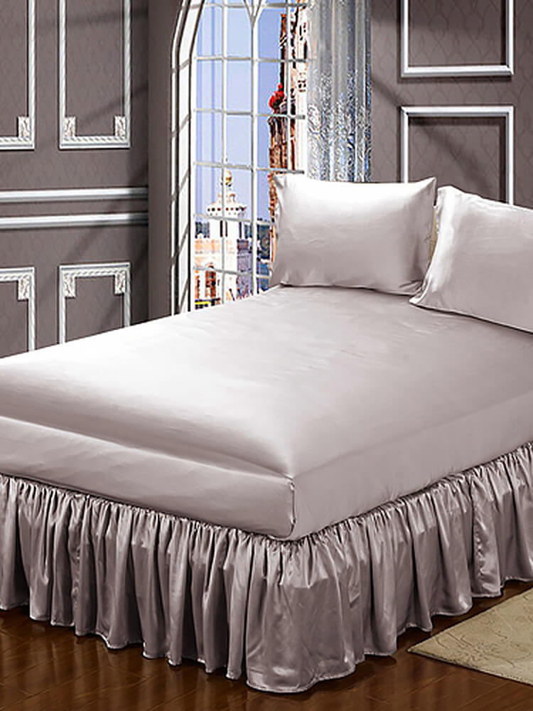 19 Momme Ruffled Silk Bed Skirt