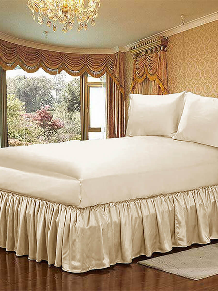 19 Momme Ruffled Silk Bed Skirt