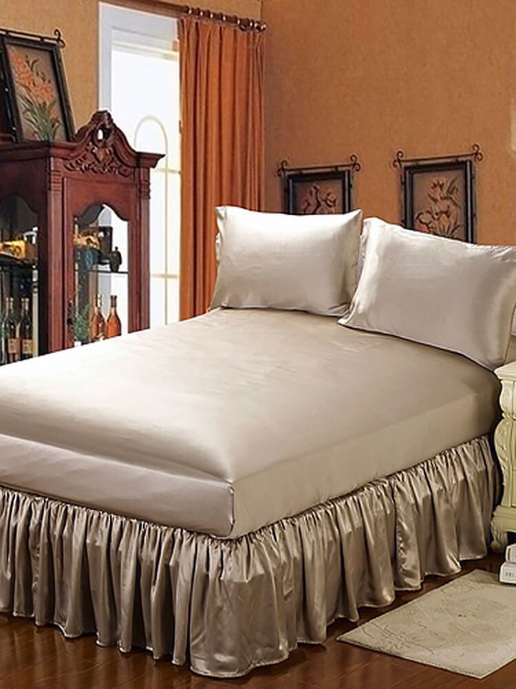 19 Momme Ruffled Silk Bed Skirt