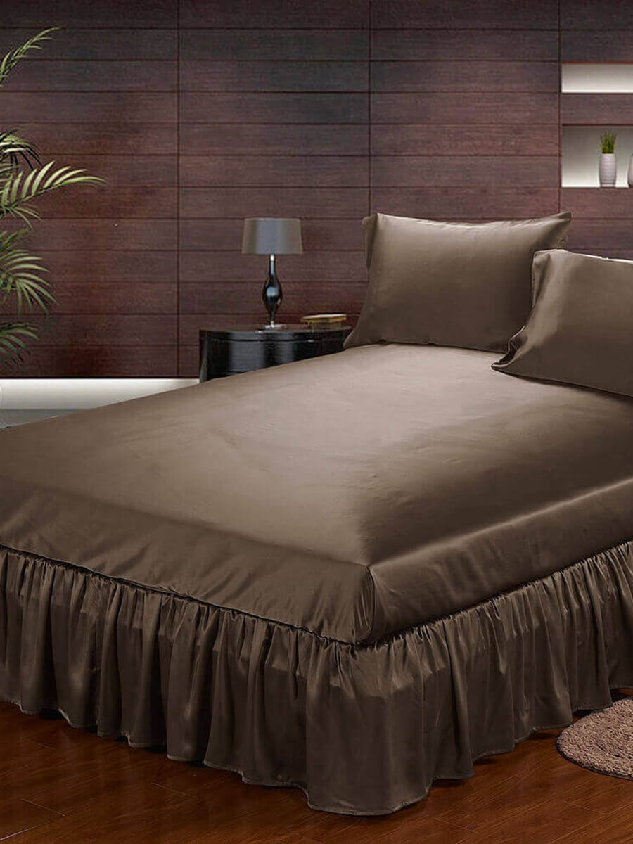 19 Momme Ruffled Silk Bed Skirt